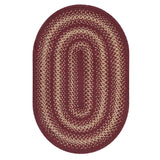 Autumn Maple Burgundy Jute Braided  Rugs Oval