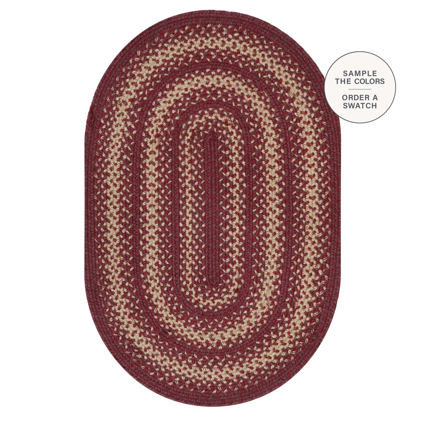 Autumn Maple Burgundy Jute Braided Oval Rugs