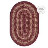 Autumn Maple Burgundy Jute Braided Oval Rugs