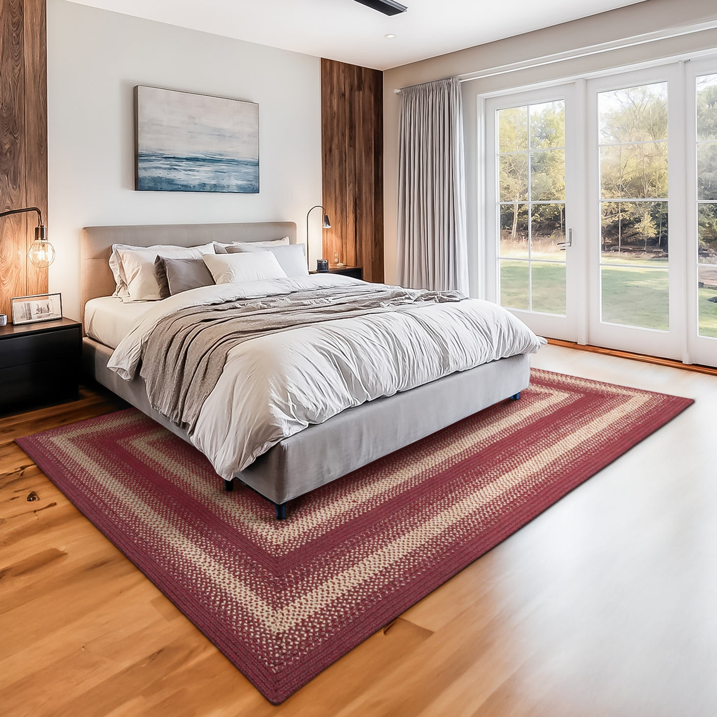 Autumn Maple Burgundy Jute Braided Rugs