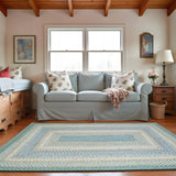 Baja Blue Cotton Braided Rectangular Rugs
