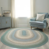 Baja Blue  Cotton Braided Rugs Oval