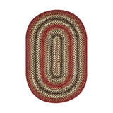 Chester Red Braided Jute  Rug Oval