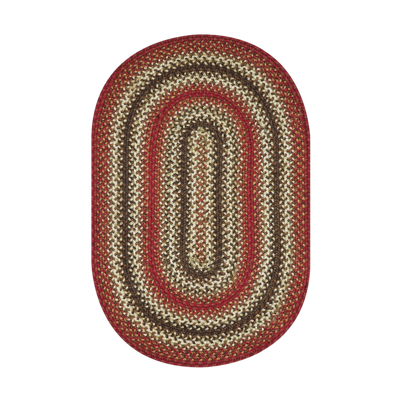 Chester Red Jute Braided Oval Rug farmhouse country style
