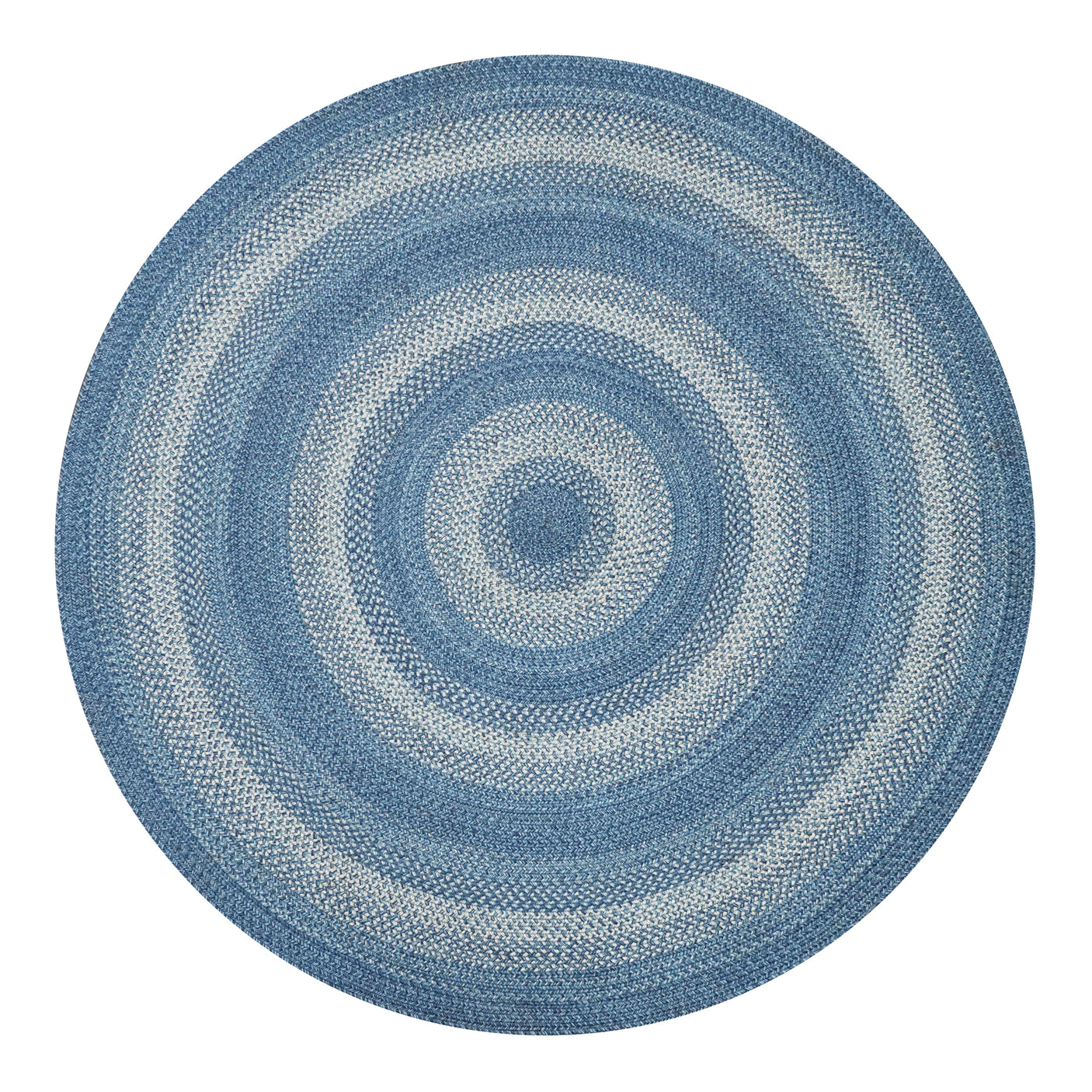 Denim Blue Braided Round Jute Rugs
