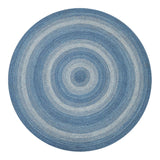 Denim Blue Braided Round Jute Rugs