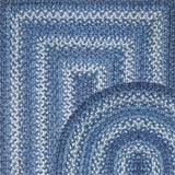 Denim Blue Braided Oval Jute Rugs
