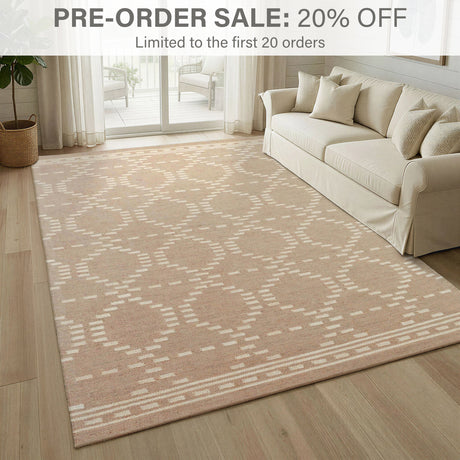 Dune Diamond Weaves Premium Jute Rug With Backing