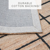 Nell Window Pane Premium Jute Rug With Backing