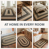 Kilimanjaro Black Jute Braided Oval Rugs