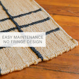 Nell Window Pane Premium Jute Rug With Backing