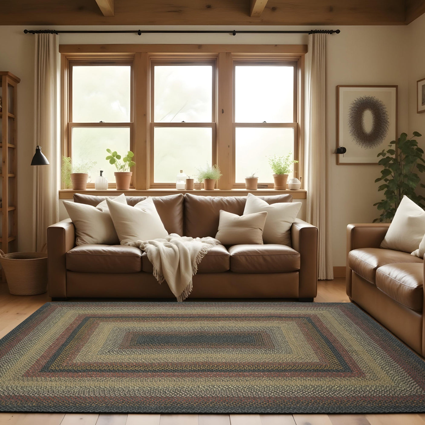 Enigma Black, Khaki Cotton Braided Rectangular Rugs