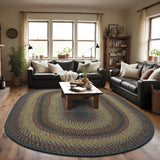 Enigma Black, Khaki Oval Area Rugs