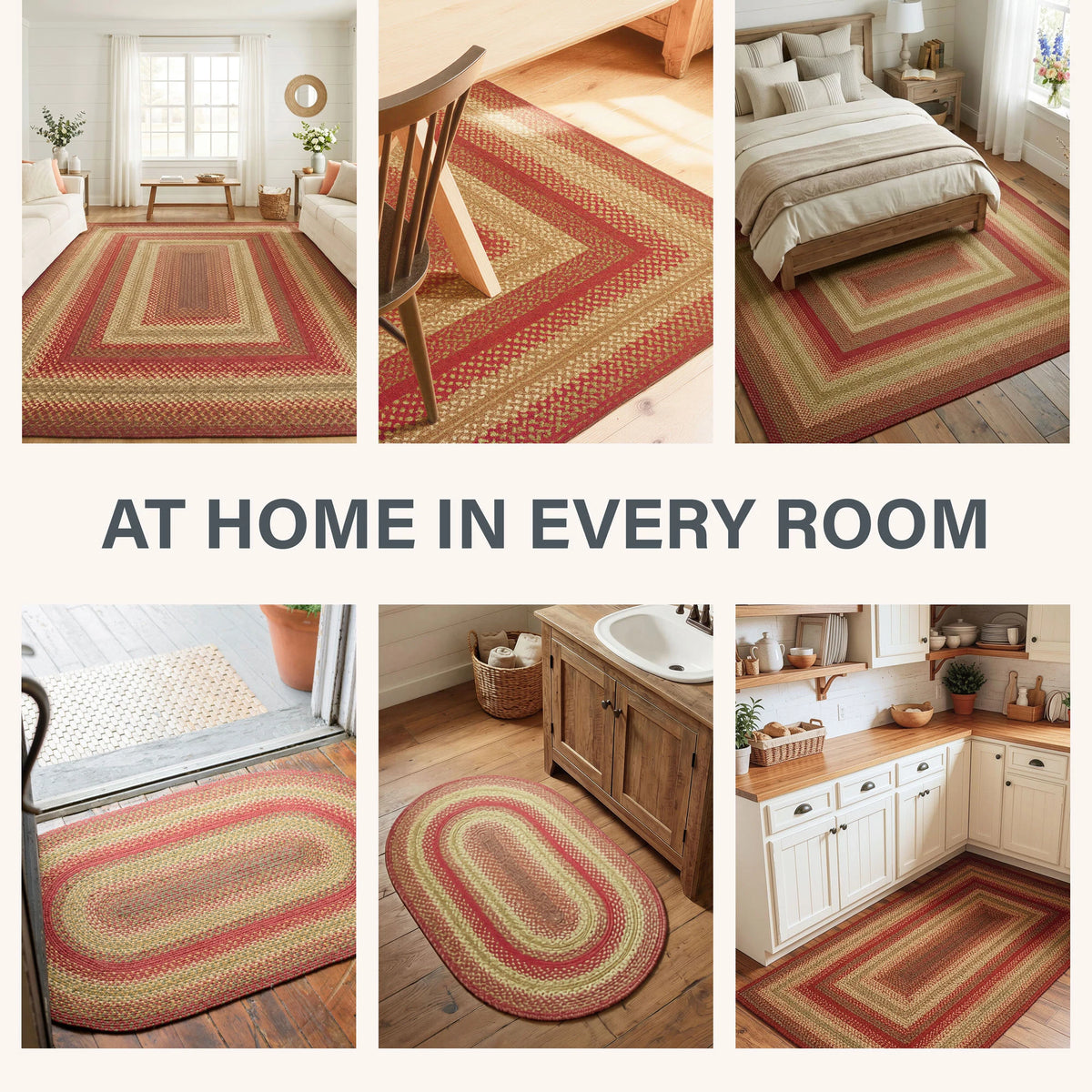 Cider Barn Red Jute Braided Rug