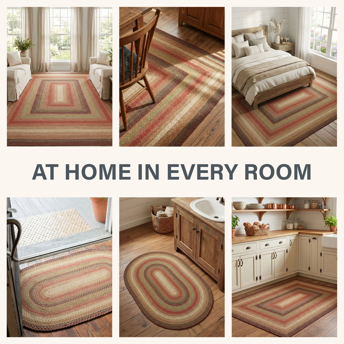 Gingerbread Jute Brown Oval Braided Rugs