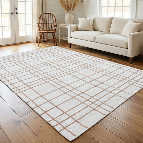 Faye Window Pane Premium Jute Rug With Backing