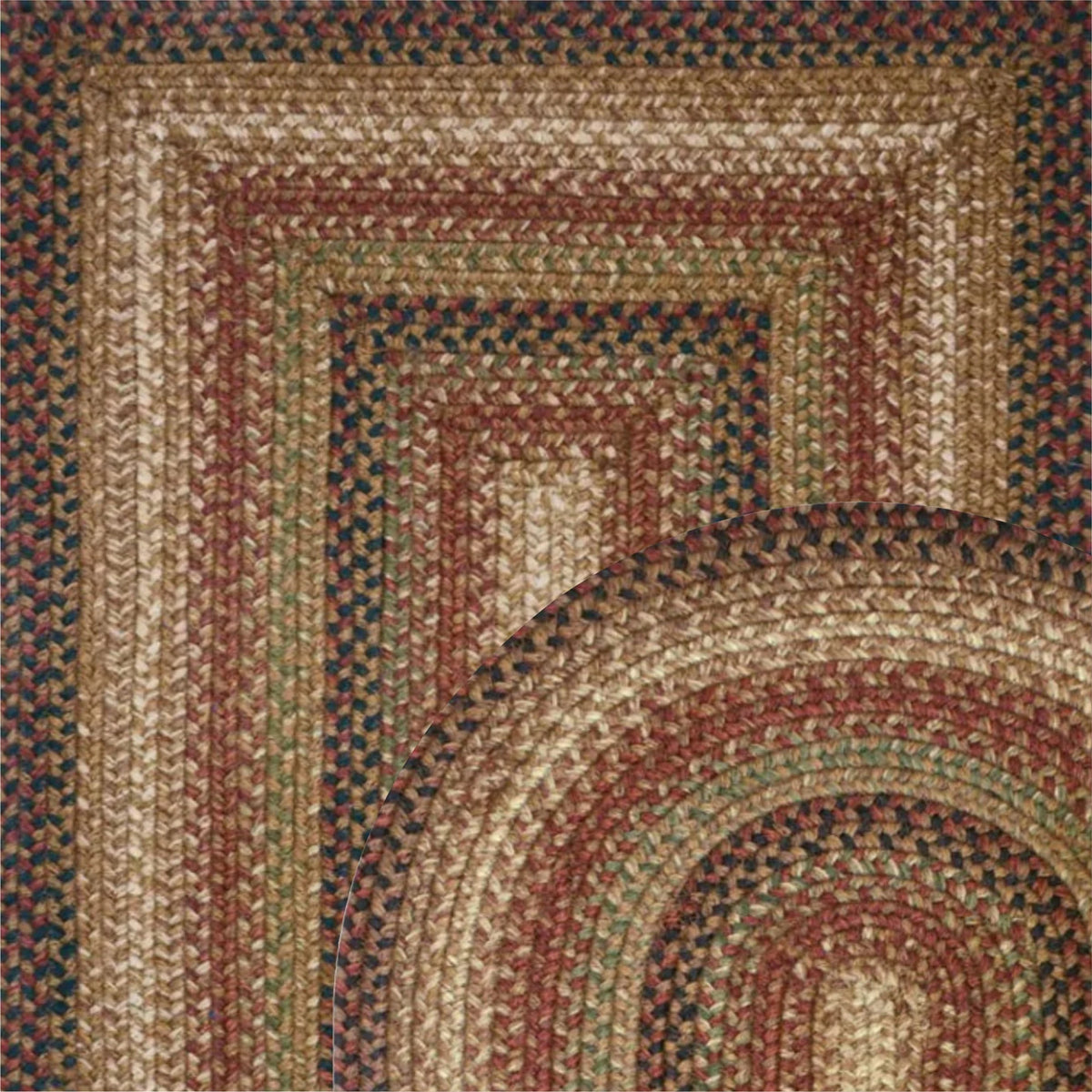 Gingerbread Jute Brown Oval Braided Rugs