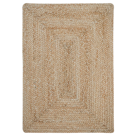 George Premium Hand Spun Jute Braided Area Rug, Won't Fray or Shed, Superior Golden Tone