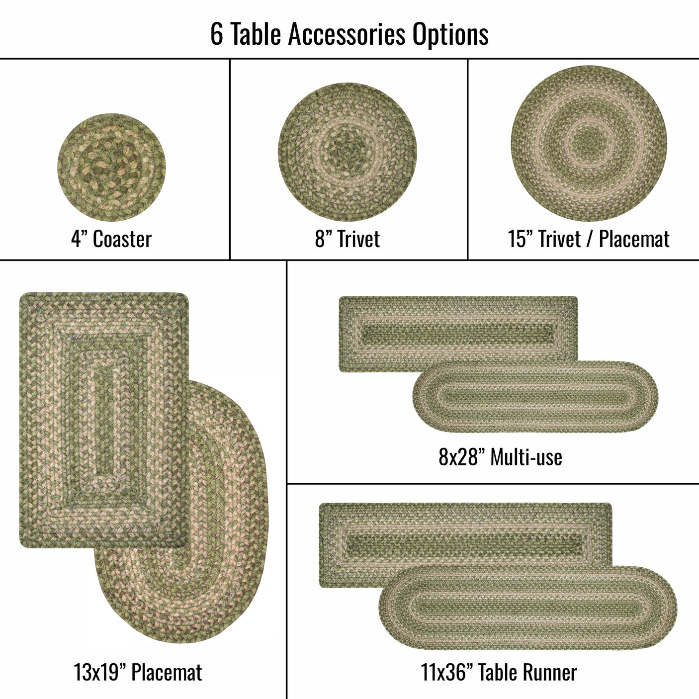 Grassland Green Jute Braided Accessories