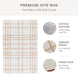 Faye Hand Embroidered Jute Windowpane Rug with Cotton Backing, Linen White & Beige