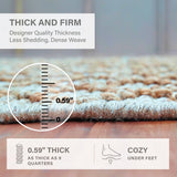 Nira Hand Spun Jute Rug, Raised Diamond Trellis with 3D Looped Yarn Detailing