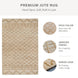 Nira Hand Spun Jute Rug, Raised Diamond Trellis with 3D Looped Yarn Detailing