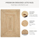 George Premium Hand Spun Jute Braided Area Rug, Won't Fray or Shed, Superior Golden Tone