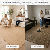 George Premium Hand Spun Jute Braided Area Rug, Won't Fray or Shed, Superior Golden Tone