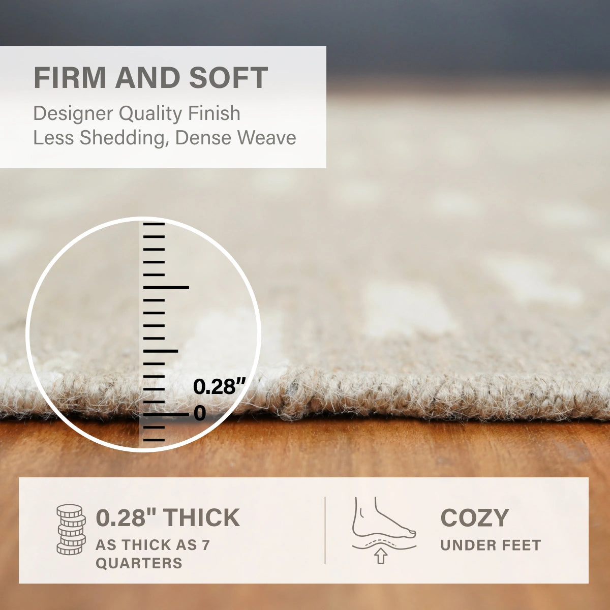 Dune Warm Brown Diamond Jute Rug with White Dotted Lines and Premium Cotton Backing