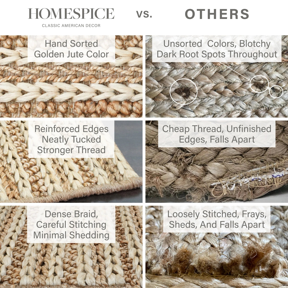 Laia Ultra Thick Hand Spun Jute Rug with Braided Stripes, Beige & Ivory