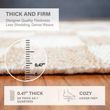 Mesa Handwoven Reversible Jute Checkered Area Rug in Tan and Linen White