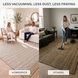 Remi Soft Hand Spun Jute Striped Rug with Wool Accent Stripes