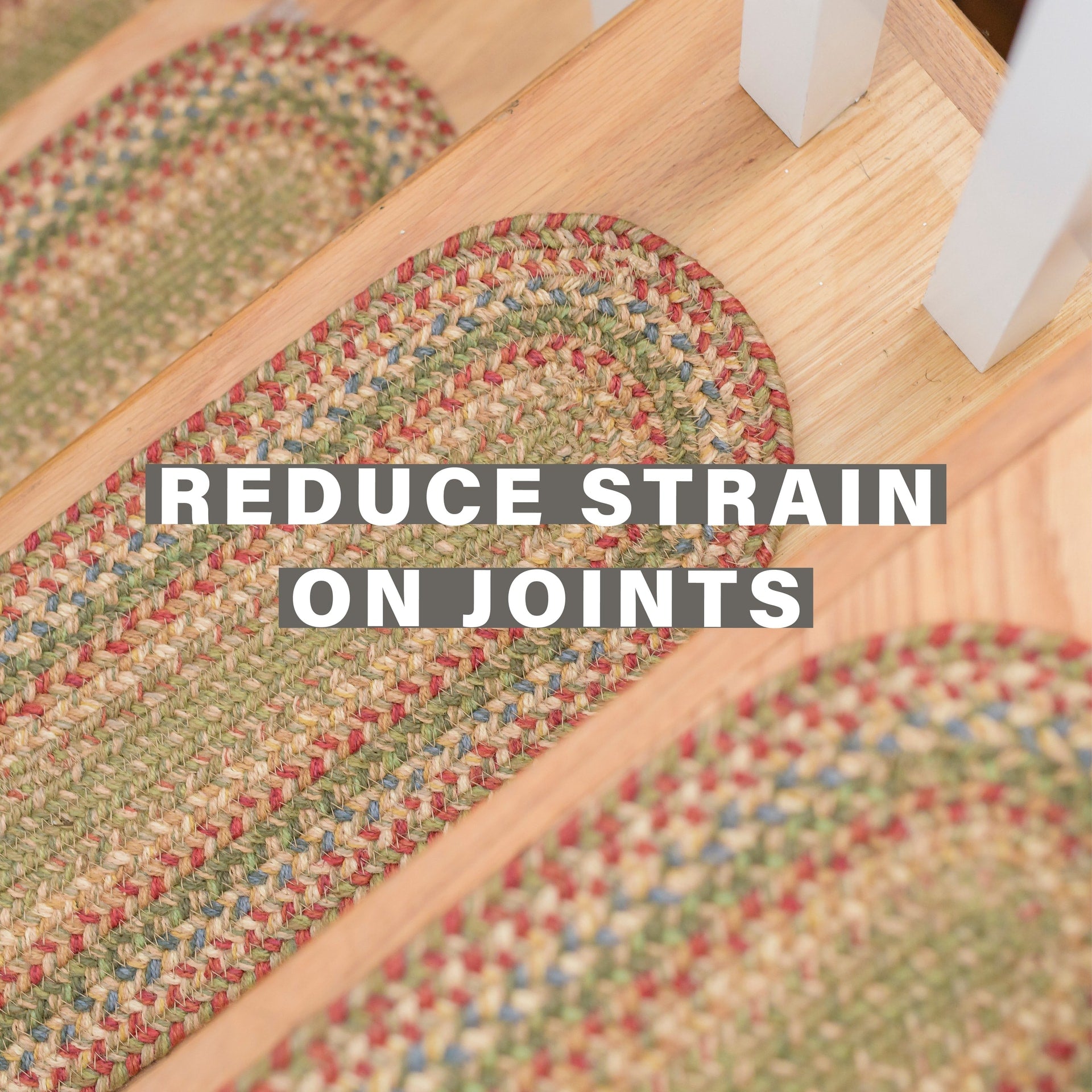 Homespice Azalea Multi Color Jute Stair Tread 8 x 28