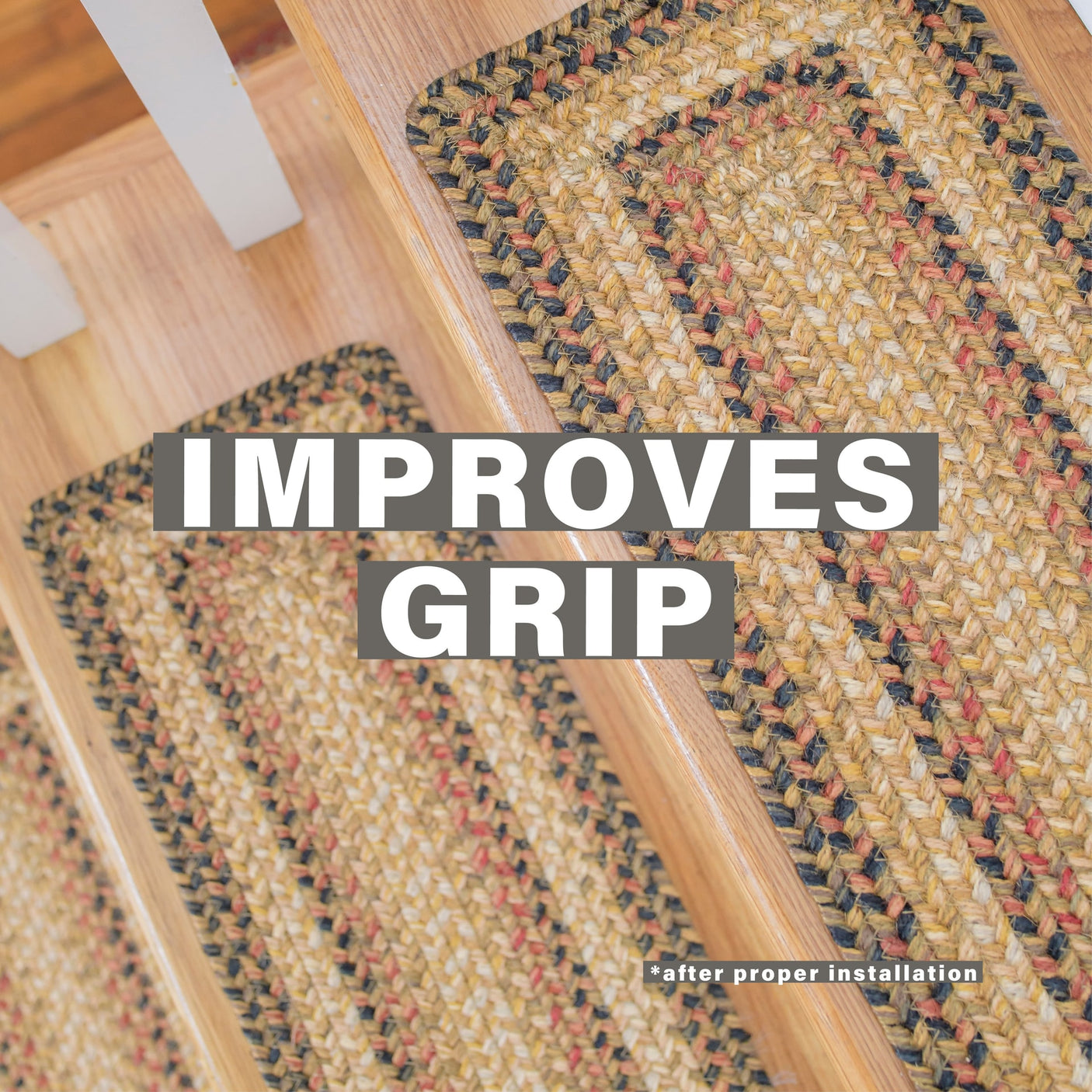 Russett Brown - Beige Jute Stair Tread