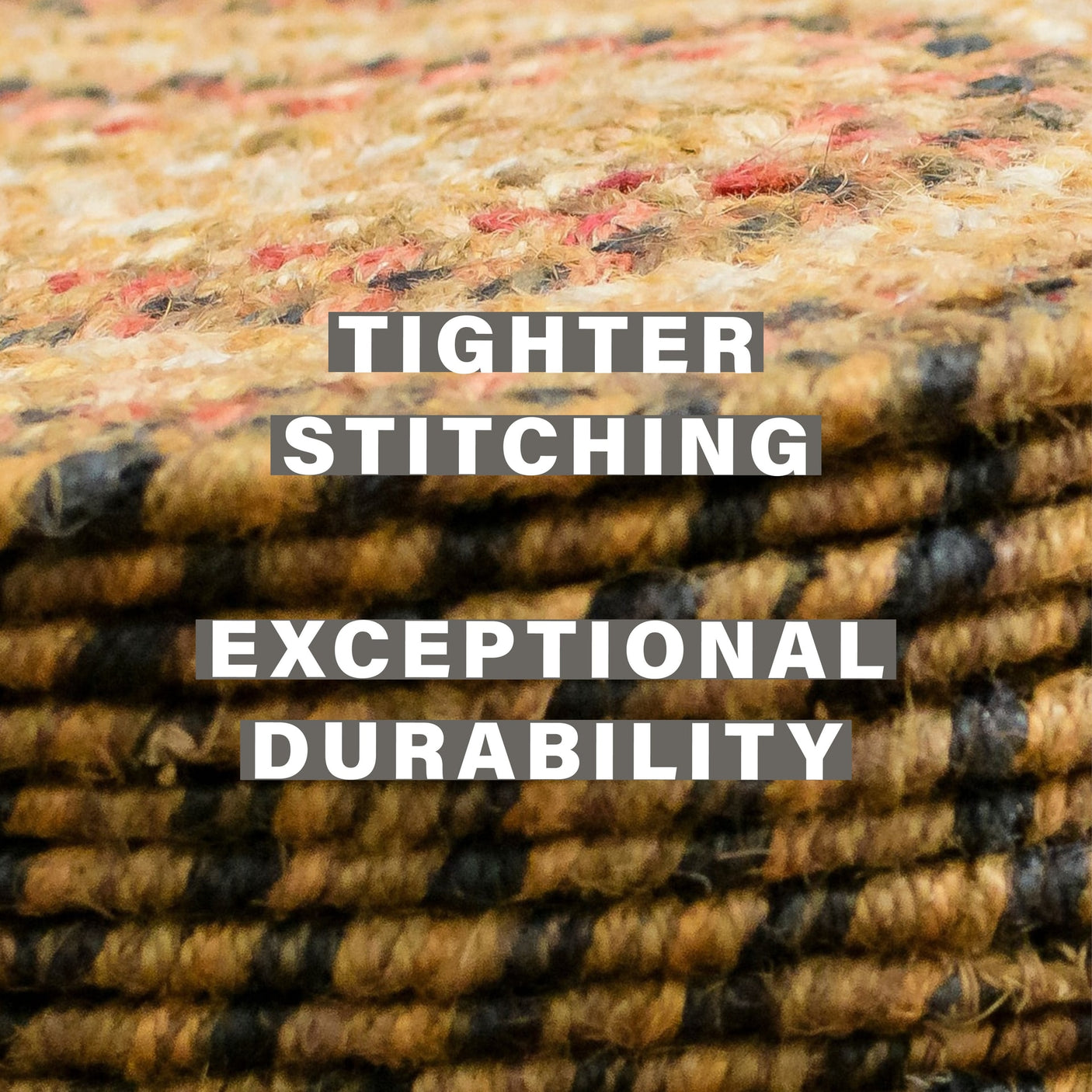 Russett Brown - Beige Jute Stair Tread
