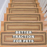 Russett Brown - Beige Jute Stair Tread