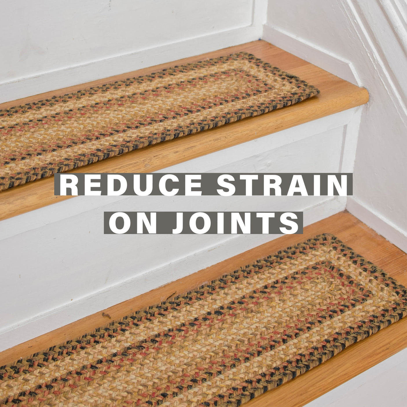 Russett Brown - Beige Jute Stair Tread
