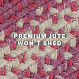 Autumn Maple Burgundy Jute Braided  Rugs Oval