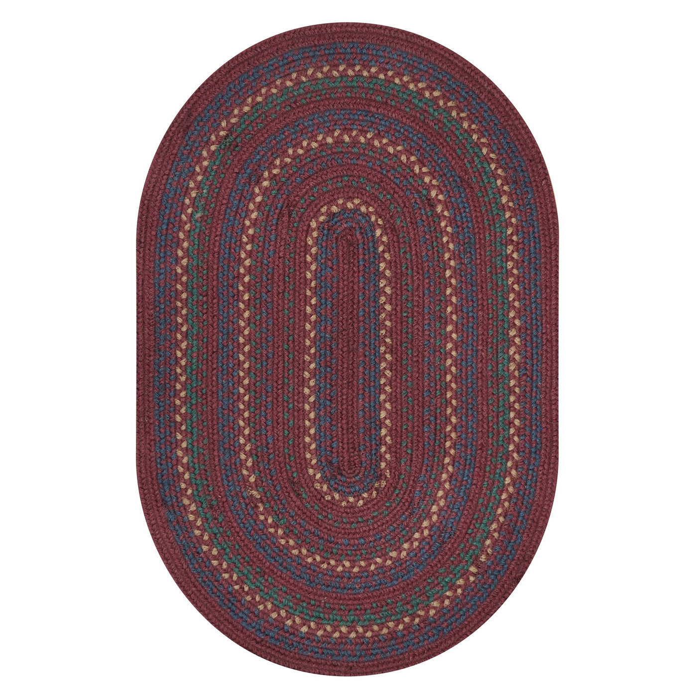 Jamestown Burgundy Jute Braided  Rug Oval