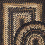 Kilimanjaro Black Jute Braided Oval Rugs