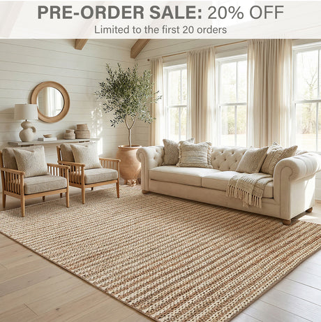 Laia Stripe Premium Handspun Jute Rug