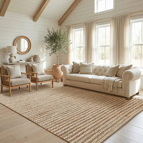 Laia Stripe Premium Handspun Jute Rug