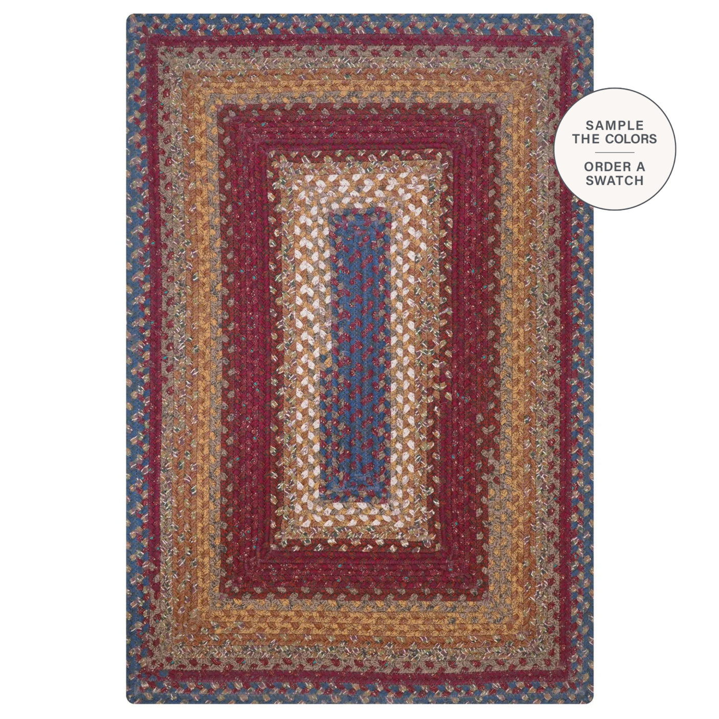 Log Cabin Step Multi Color Braided Rugs