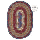 Log Cabin Step Multi Color Oval Braided Rug