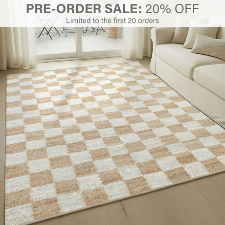 Mesa Checker Board Premium Jute Rug