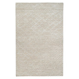 Mica Hand Spun Jute Rug with Raised Diamond Trellis, Looped Yarn, Linen White and Tan