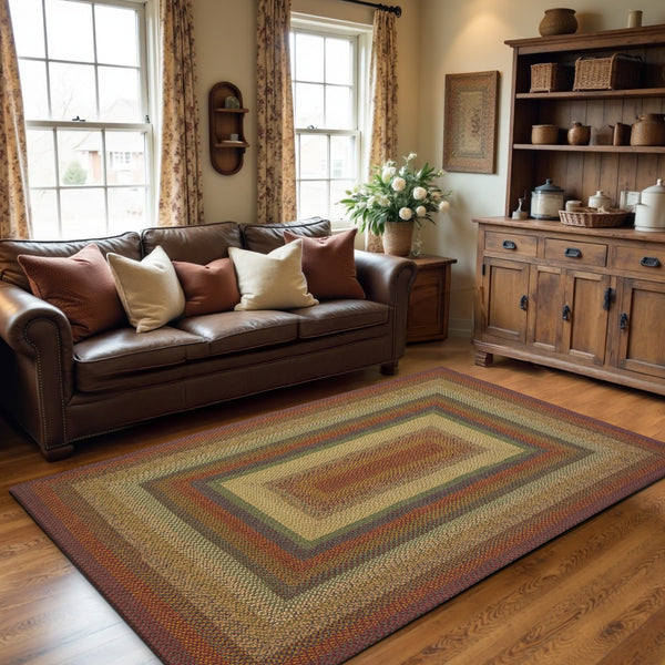 Homespice Neverland Multi Color Cotton Braided Rug 5 x 8' Rectangular