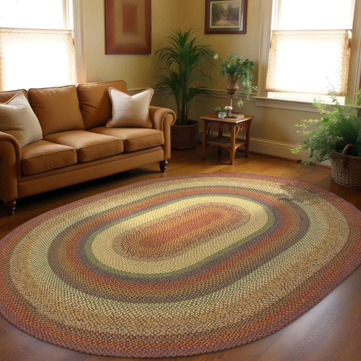 Neverland Multi Color  Braided Rugs Oval