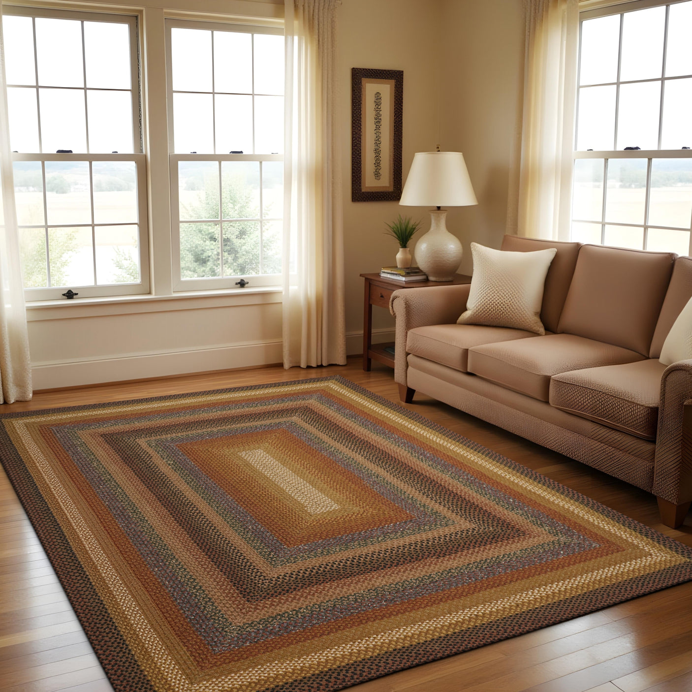 Peppercorn Multi Color Cotton Braided Rug