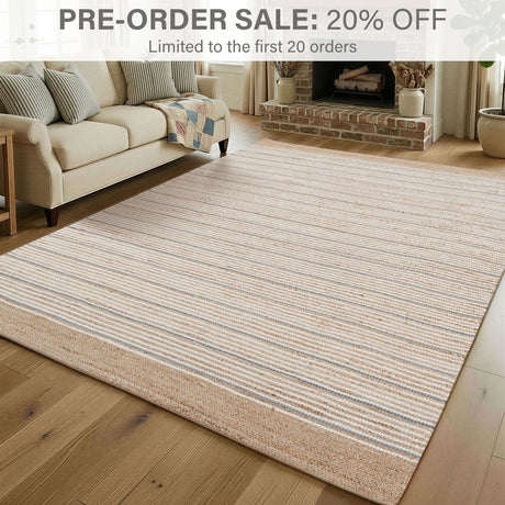 Remi Stripe Premium Jute Rug